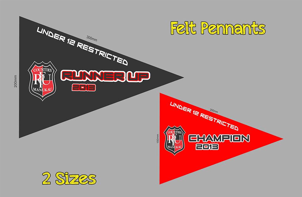 felt pennants sizes